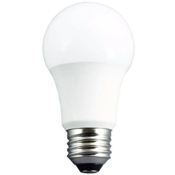 A single Earthtronics Standard A19 Dimmable 100W Warm White LED bulb on a white background.