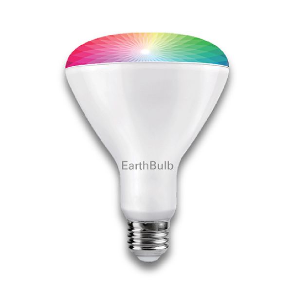 A single Floodlight BR30 Smart 60W Multicolor LED bulb on a white background.
