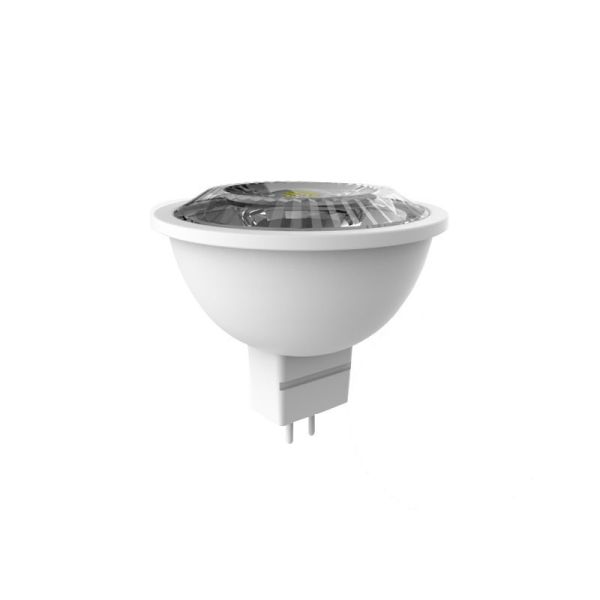 Floodlight MR16 Dimmable 50W Warm White LED lightbulbs in a 4-pack on a white background