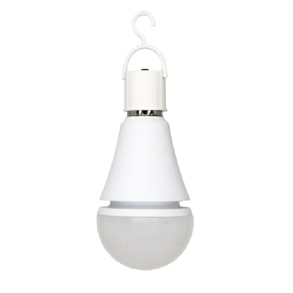 A single Simply Conserve Standard A19 40W Warm White LED Battery bulb on a white background.